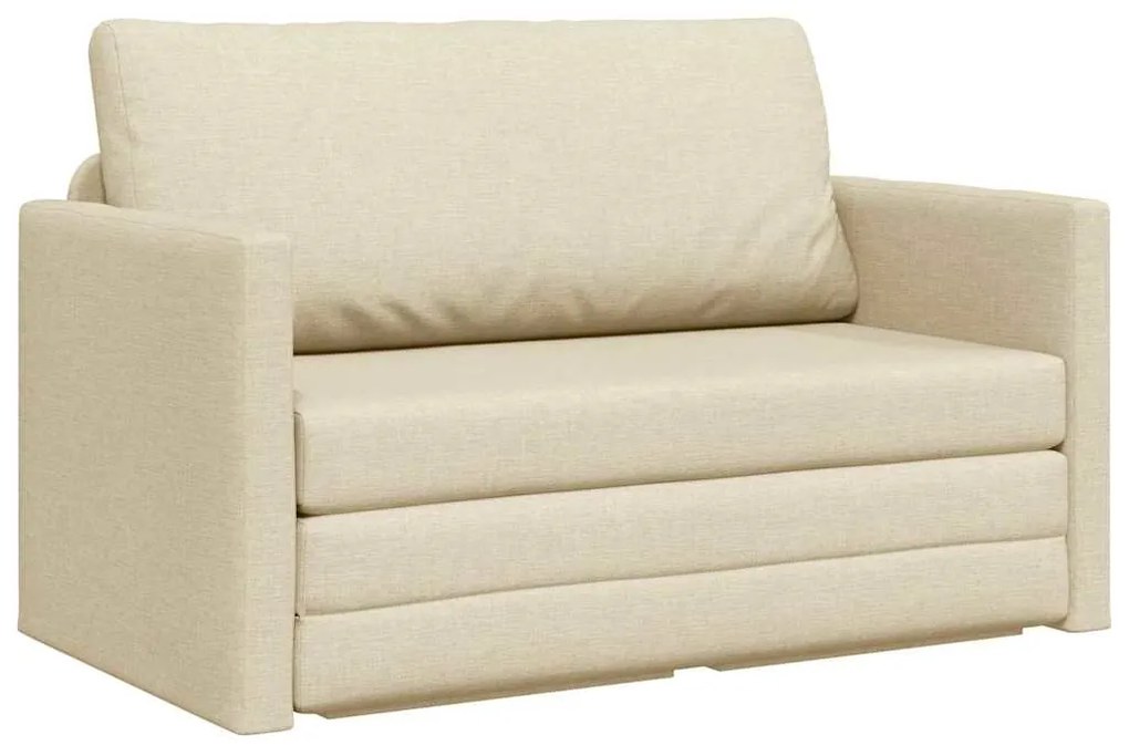 Sofá-Cama 2 em 1 Creme 124x71x78 cm Tecido