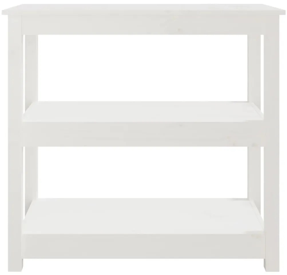 Mesa consola 80x40x74 cm madeira de pinho maciça branco