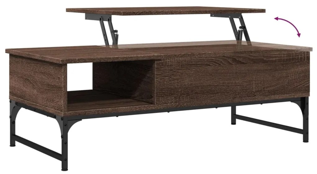 Mesa centro 100x50x35 cm deriv. madeira/metal carvalho castanho