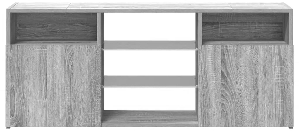 Móvel de TV com luzes LED 120x30x50 cm sonoma cinzento