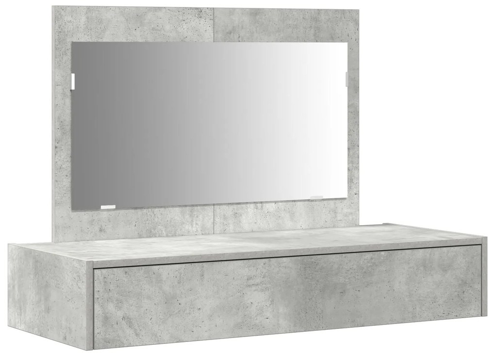 Mesa de Toucador Suspensa Cinza Concreto 100x40x70 cm