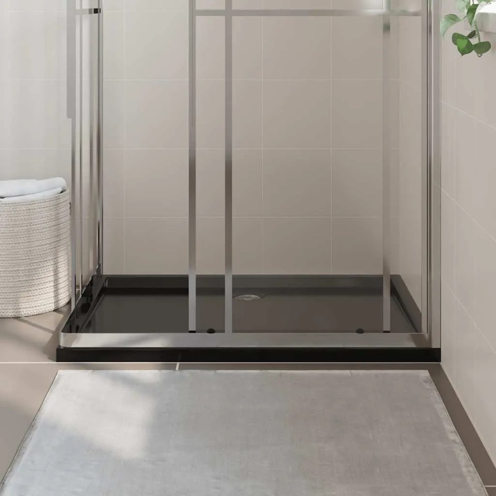 Base de chuveiro retangular 80x110 cm ABS preto
