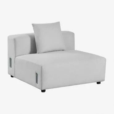Módulo Central (105x113 Cm) Com Almofada Para Sofá Modular Bruna Tecido Cinzento Glaciar - Sklum