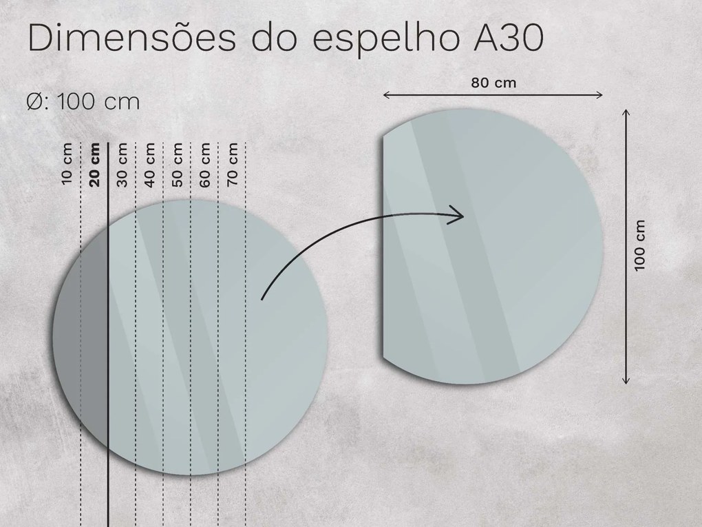 Espelho atípico com iluminação A30