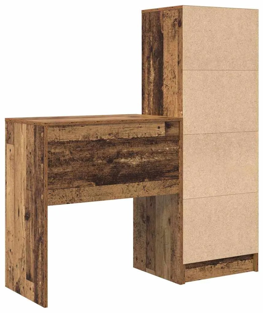 Mesa com Armazenamento Madeira Velha Madeira Derivada
