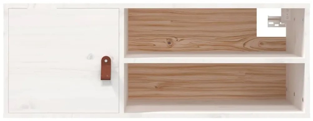 Armário de parede 80x30x30 cm madeira de pinho maciça branco