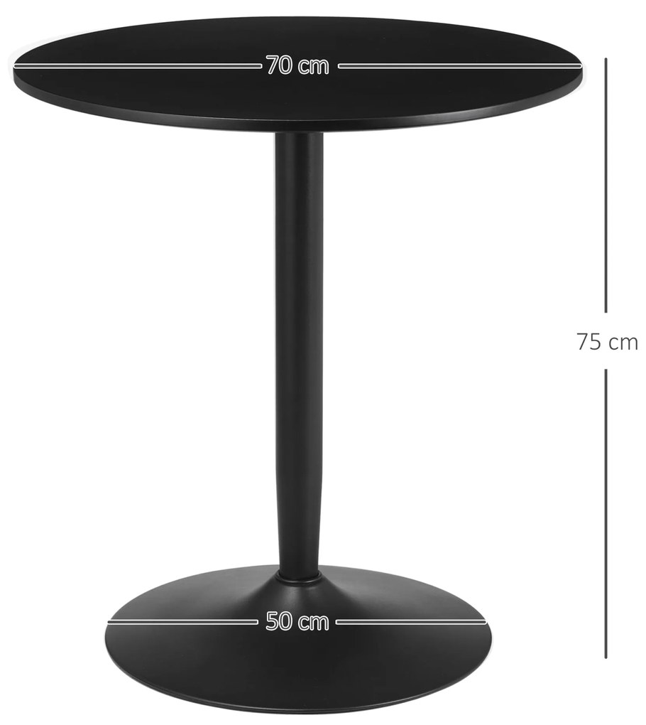 Mesa de Cozinha Redonda Mesa de Jantar Moderna para 2 Pessoas com Base