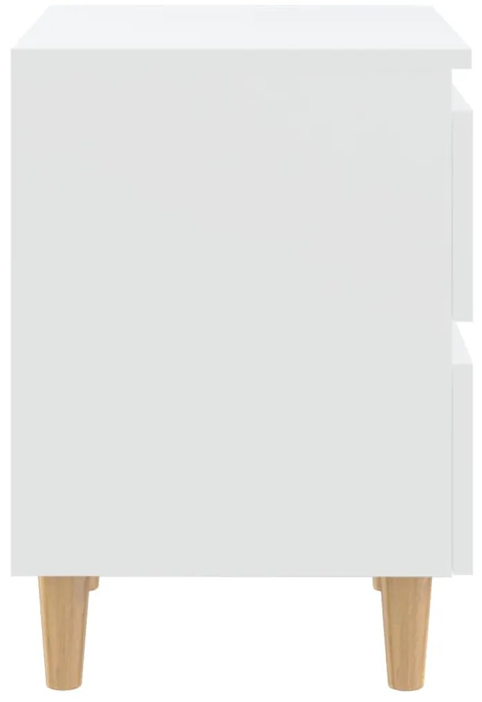 Mesas de cabeceira 2 pcs c/ pernas de pinho 40x35x50 cm branco