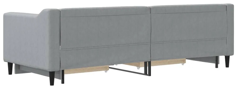 Sofá-cama c/ gavetão e gavetas 80x200 cm tecido cinzento-claro