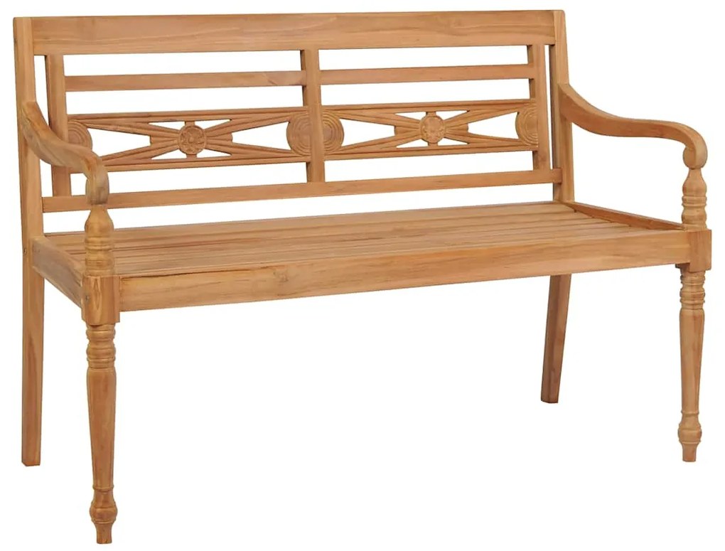 Banco Batávia c/ almofadão cinzento 120 cm teca maciça