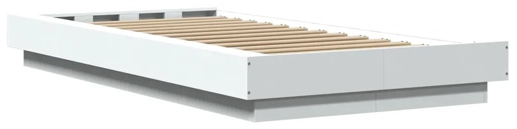 Estrutura cama c/ luzes LED 90x200 cm derivados madeira branco