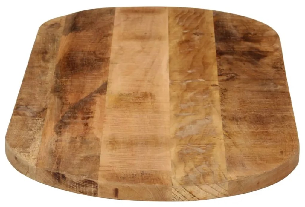 Tampo de mesa oval 90x40x2,5 cm madeira mangueira áspera maciça