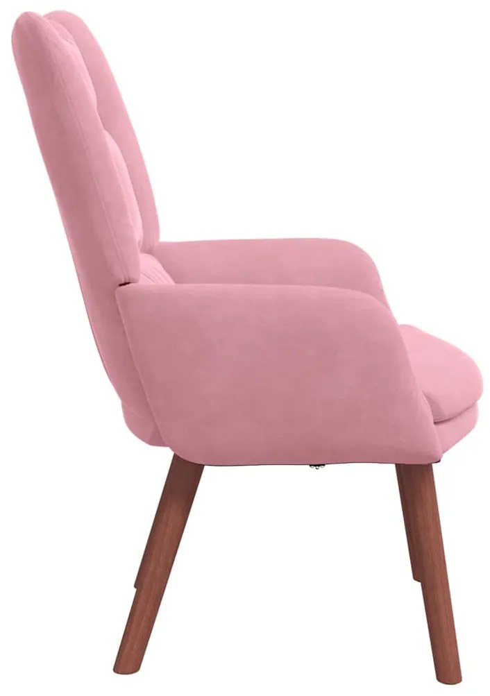 Poltrona Relaxante em Veludo Rosa