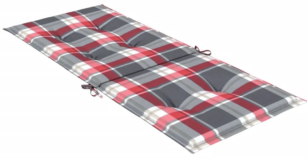 Almofadões cadeiras altas de jardim 4pcs tecido xadrez vermelho