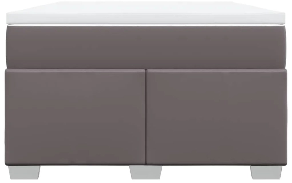 Cama boxspring com colchão 120x190 cm couro artificial cinzento