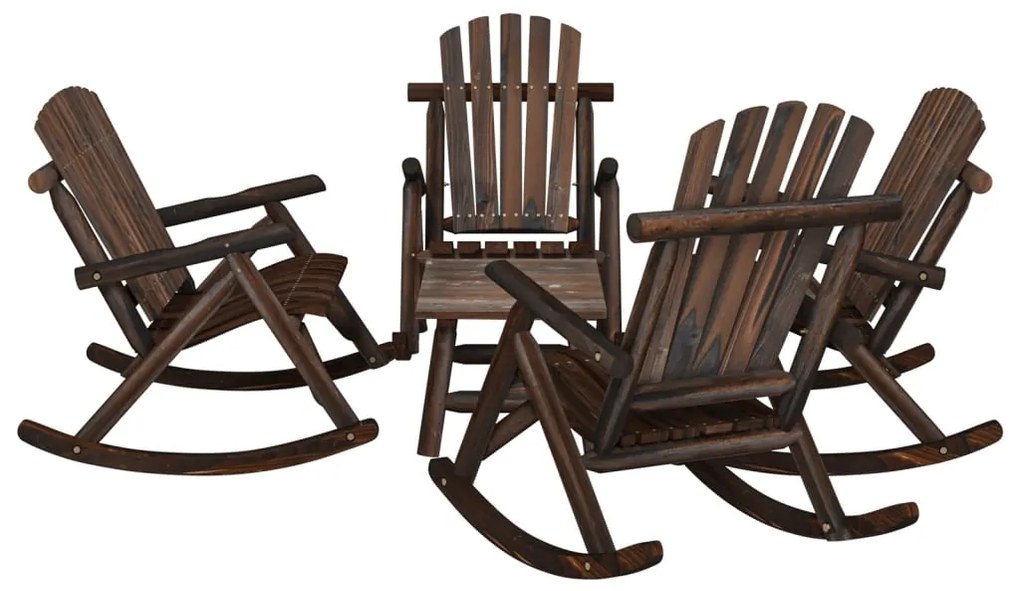 vidaXL 5 pcs conjunto lounge de jardim madeira de abeto maciça
