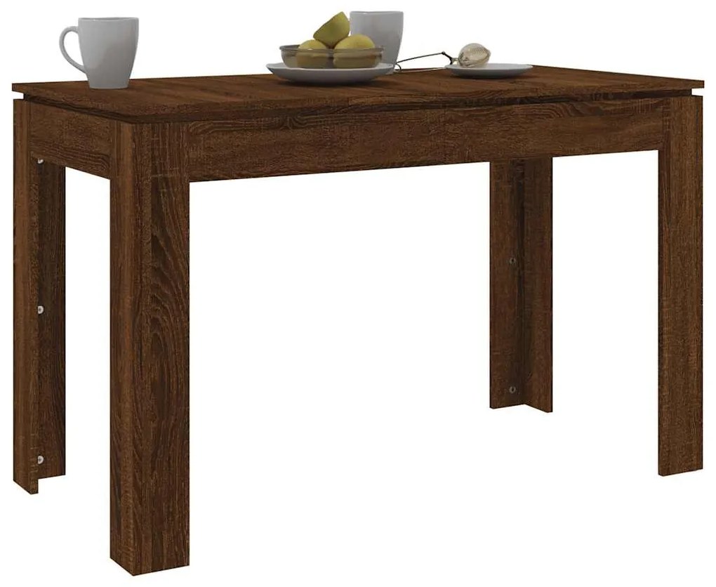 Mesa jantar 120x60x76 cm derivados de madeira carvalho castanho