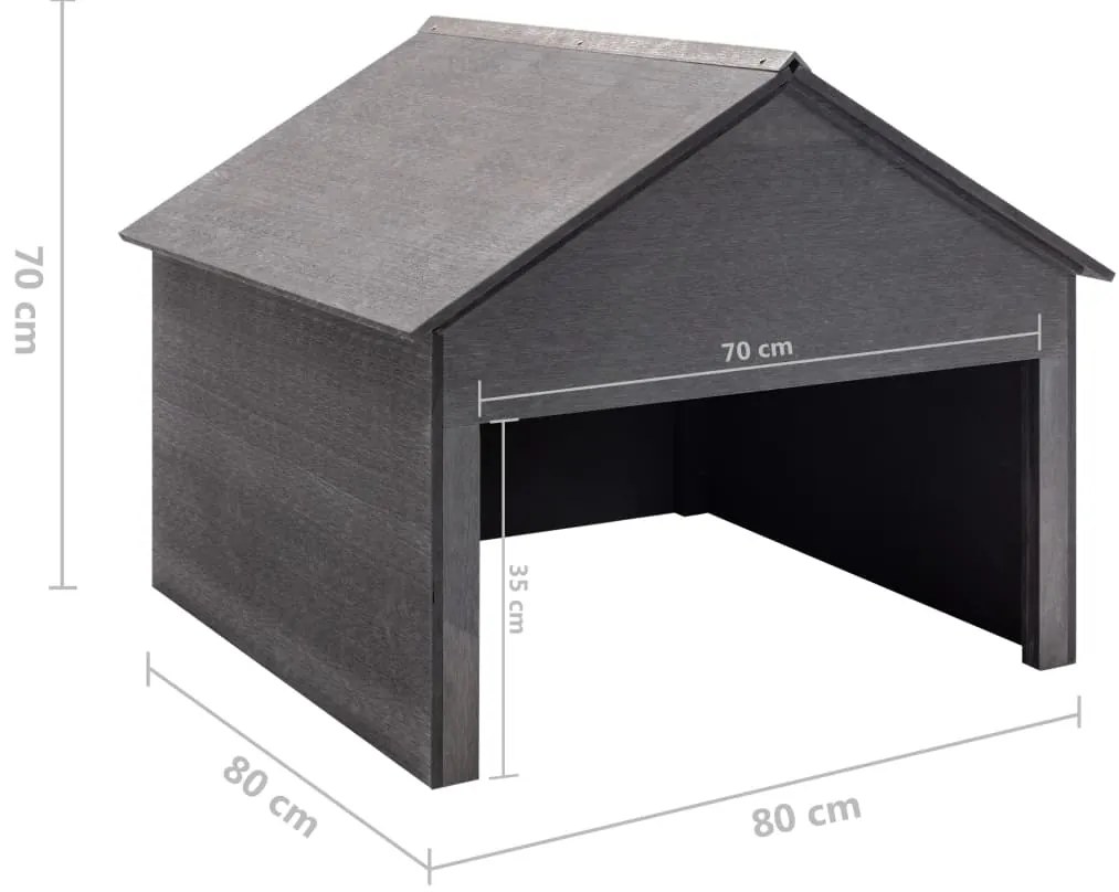 Abrigo para corta-relva 80x80x70 cm WPC cinzento