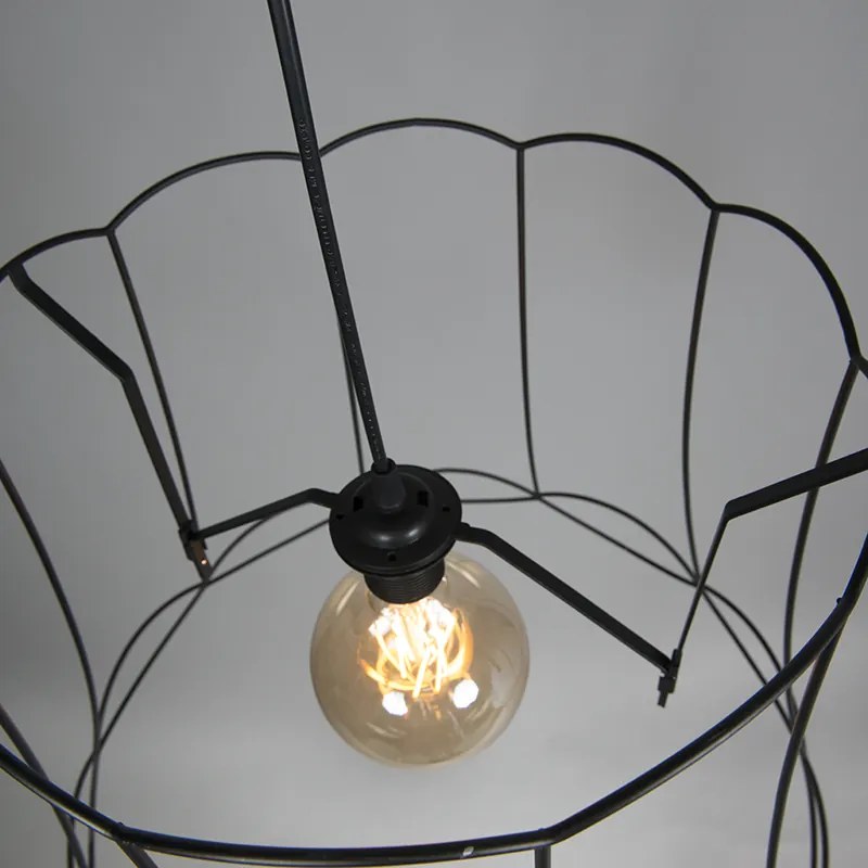 Candeeiro de suspensão retro preto 50 cm - Granny Frame Retro
