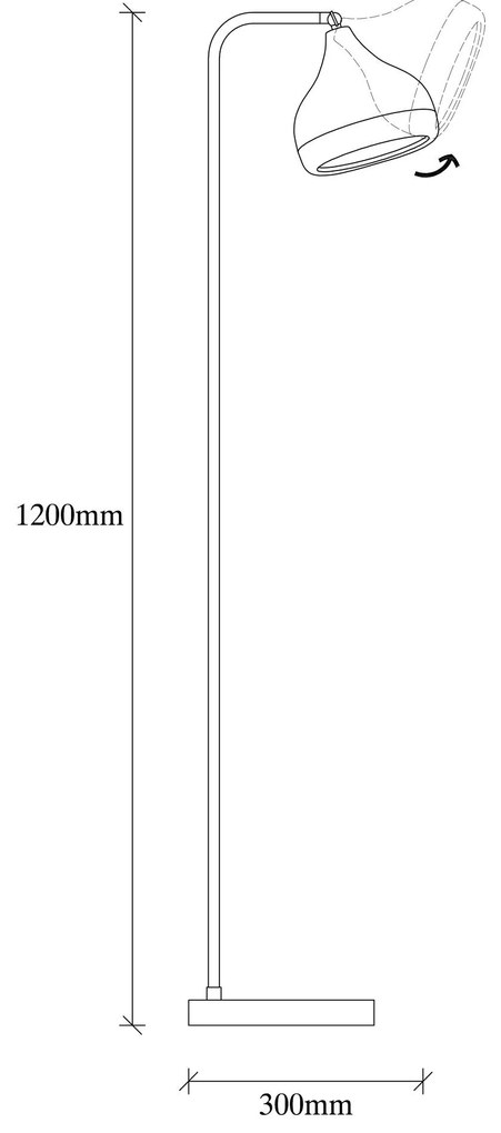 Candeeiro de Pé Yildo – Branco e Dourado – 30 x 17 cm