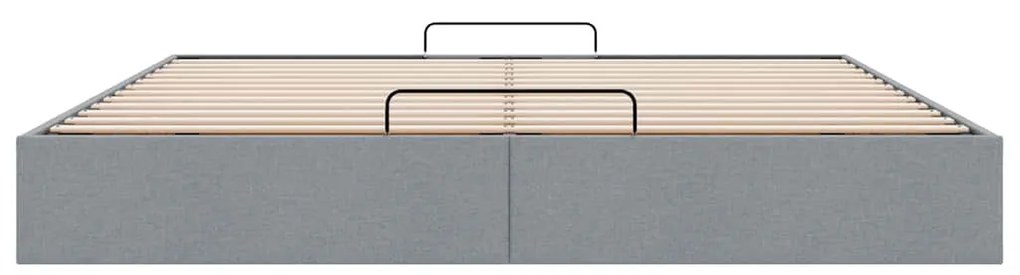 Estrutura de cama otomana sem colchão 160x200 cm cinzento-claro