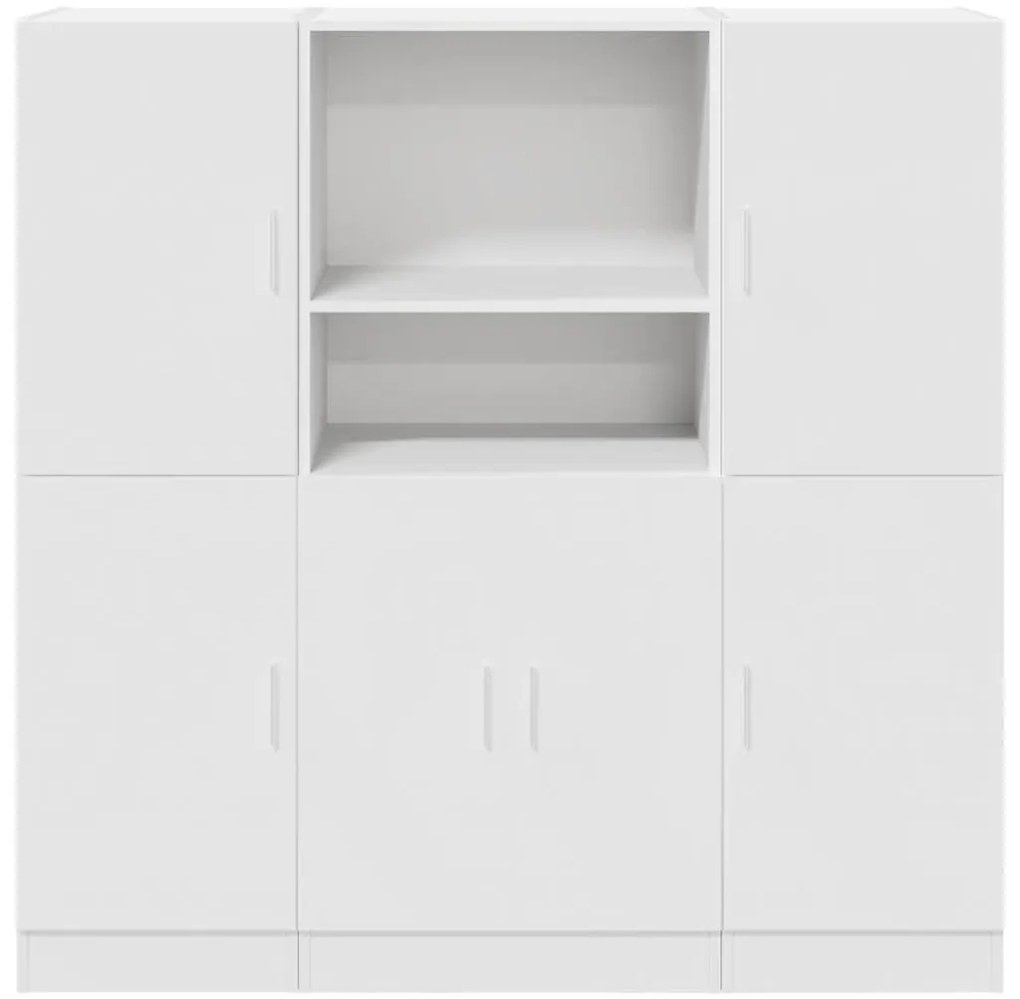 3 pcs armário de cozinha conjunto derivados de madeira branco