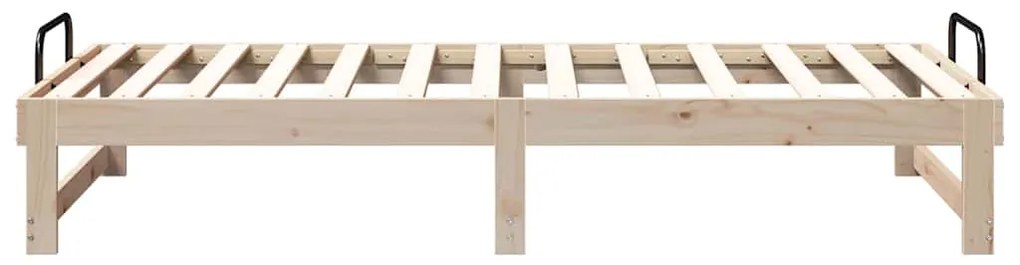 Estrutura de Cama com Alças Castanho 90 x 200 cm