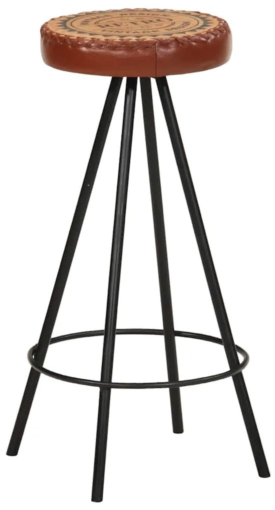 Bancos de bar 4 pcs couro genuíno