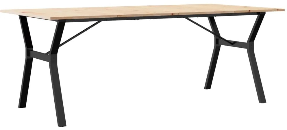 Mesa de jantar estrutura em Y 200x100x75 cm pinho/aço