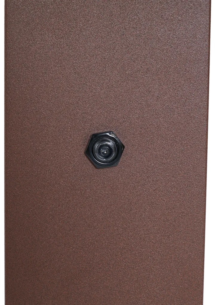 Baliza de exterior industrial castanho ferrugem com vidro fumê 70cm com sensor crepuscular IP44 - Denmark