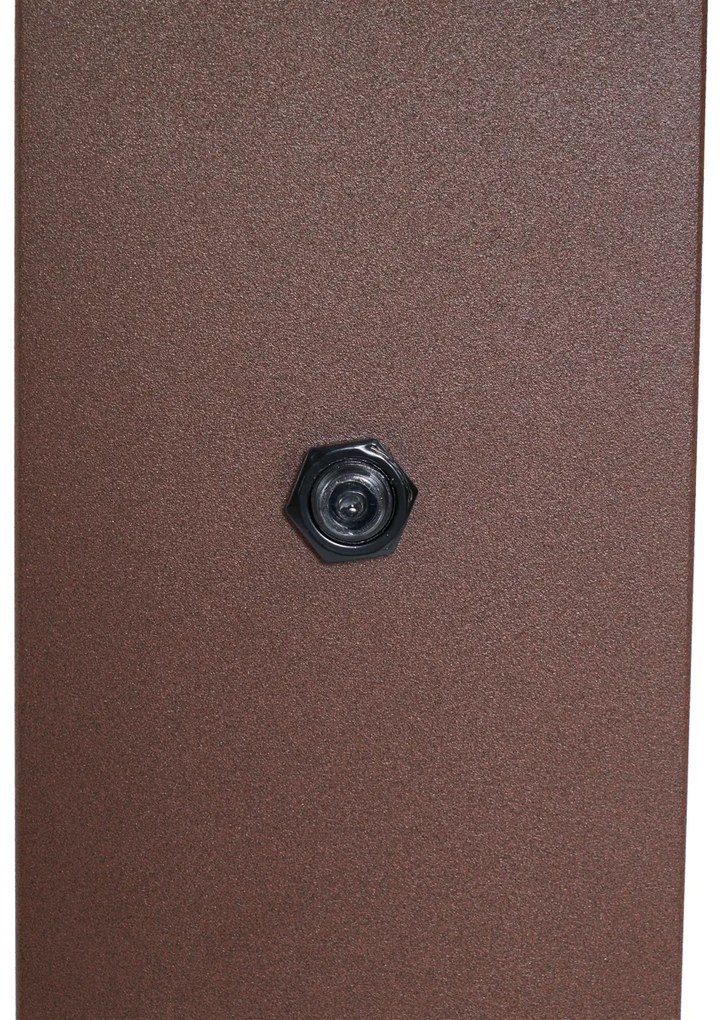 Poste de luz exterior industrial castanho ferrugem com vidro fumado 70cm com sensor crepuscular IP44 - Dinamarca