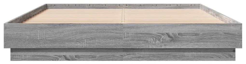 Estrutura de cama 160x200 cm derivados de madeira cinza sonoma