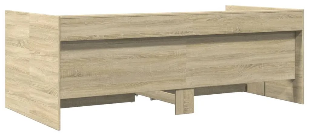 Sofá-cama com gavetas sem colchão 100x200 cm carvalho sonoma