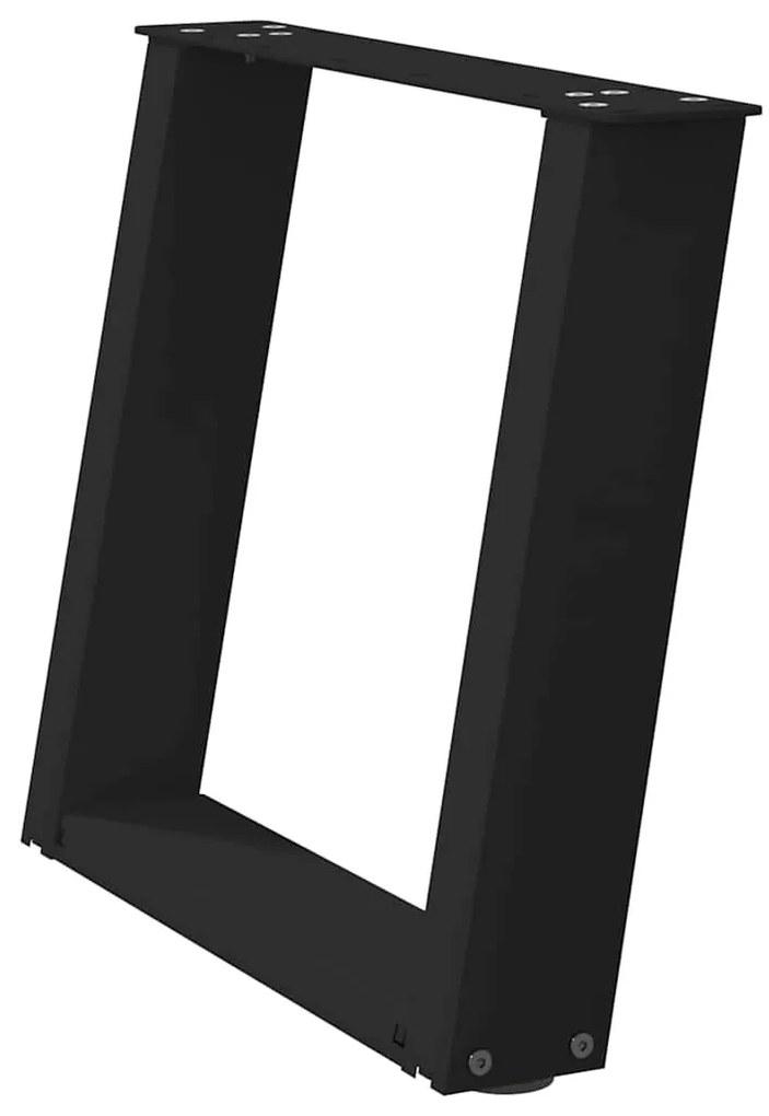 Pés para mesa de centro em formato de U, 2 peças, preto, 50x(42-43) cm