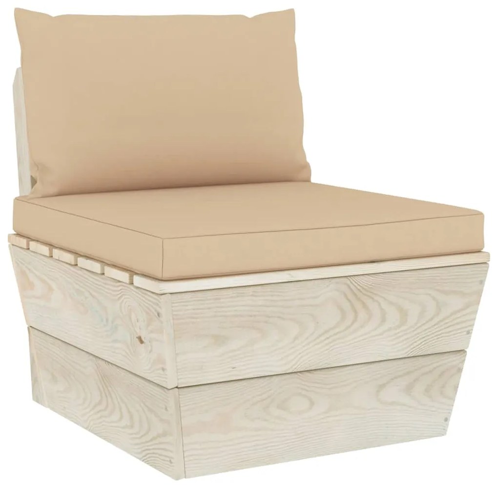 6 pcs conjunto lounge de paletes + almofadões madeira de abeto