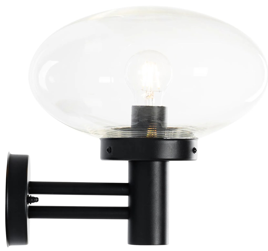 Candeeiro de parede exterior moderno preto - Elly Moderno