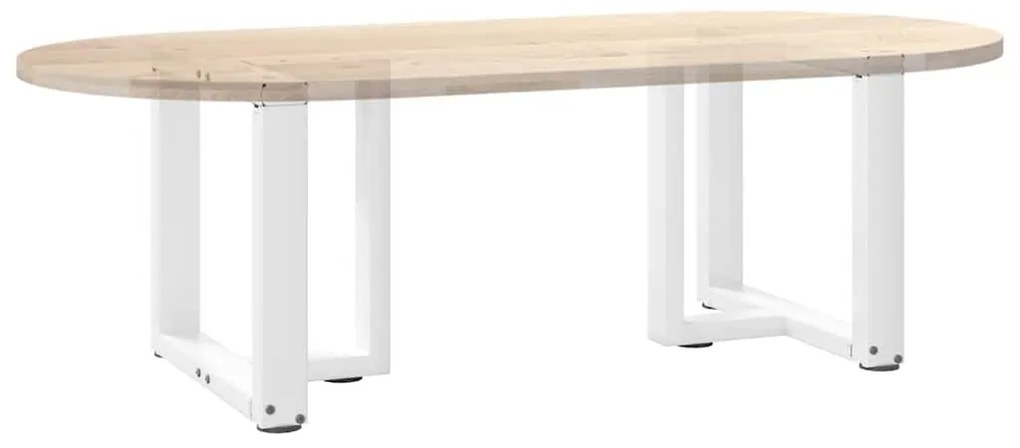 Pés para mesa de centro em forma de T, 2 peças, branco, 50x25x(42-43)