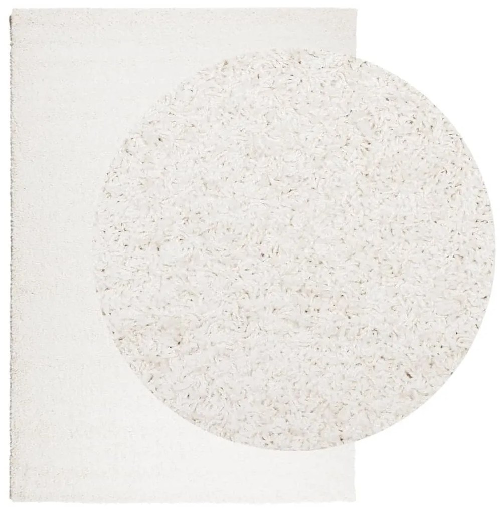Tapete shaggy de pelo alto PAMPLONA 160x230 cm creme