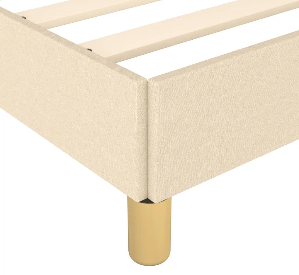 Estrutura de cama 90x190 cm tecido cor creme