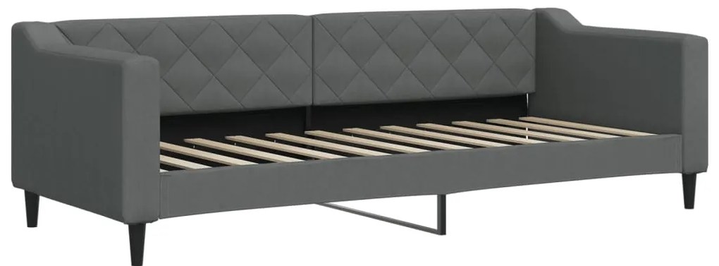 Sofá-cama com colchão 80x200 cm tecido cinzento-escuro