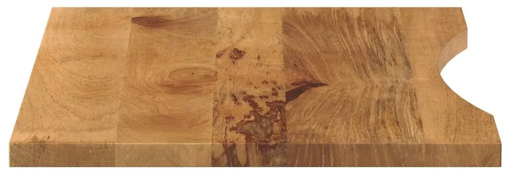 Tampo de mesa com curva 80x60x2,5 cm mangueira áspera maciça