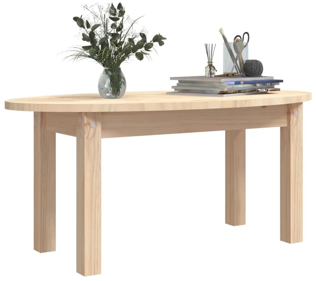 Mesa de centro 80x40x35 cm madeira de pinho maciça
