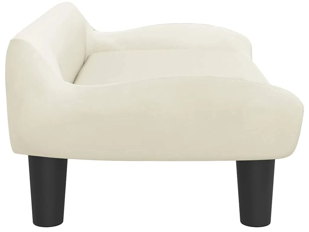 Cama para cães 70x40x24 cm veludo cor creme