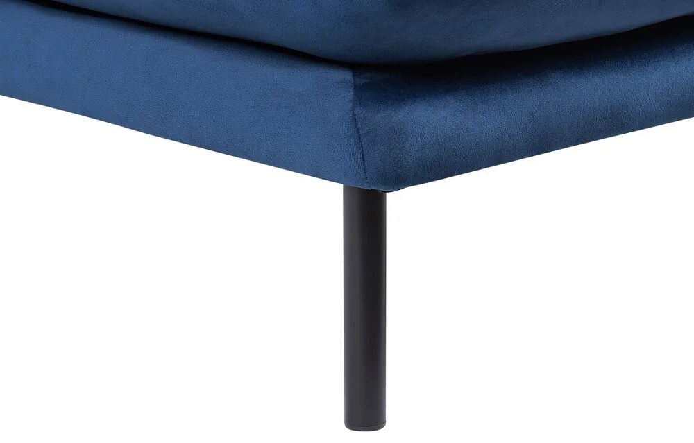 Sofá de canto em veludo azul à direita VINTERBRO Beliani