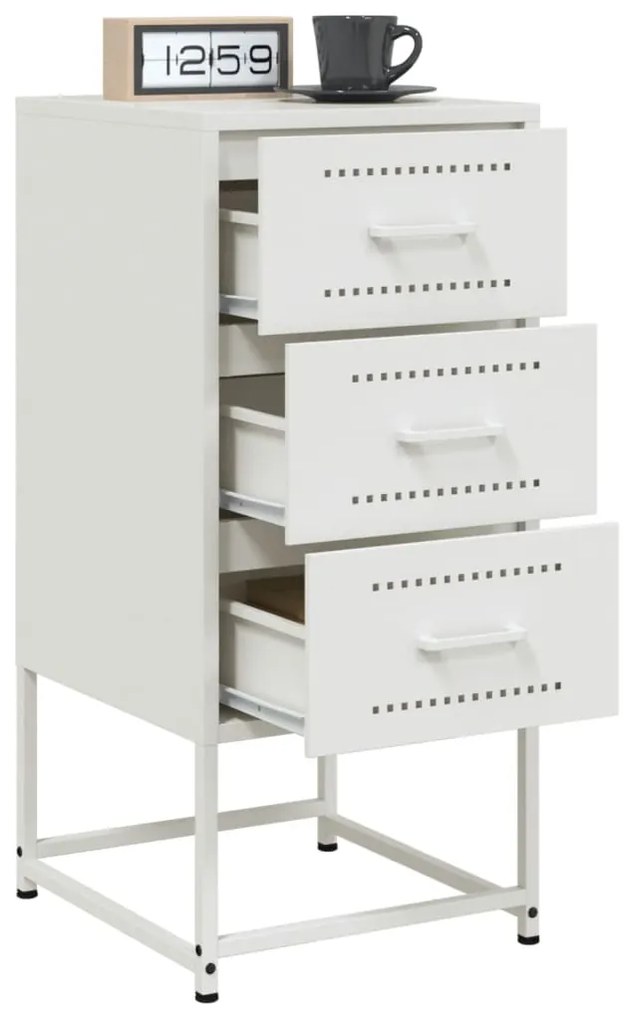 Mesa de cabeceira 36x39x78 cm aço branco