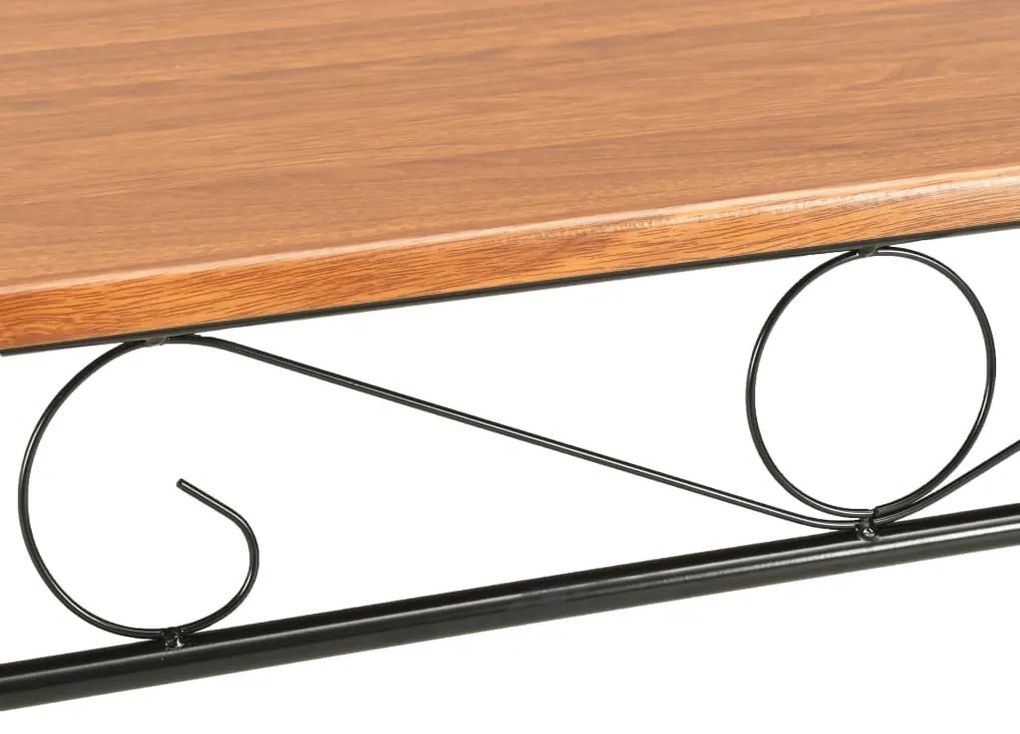 7 pcs conjunto de jantar em MDF e aço castanho