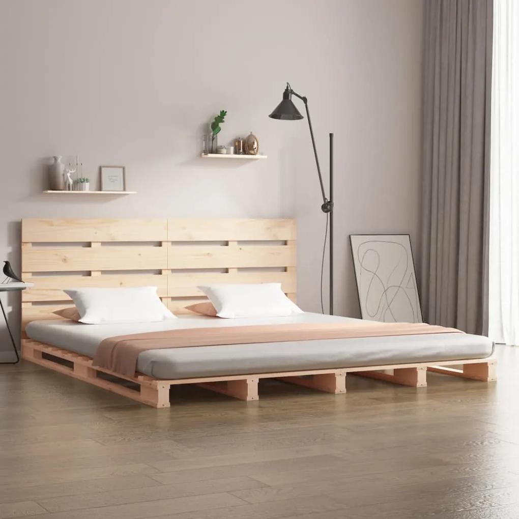 Estrutura de cama casal 135x190 cm madeira de pinho maciça