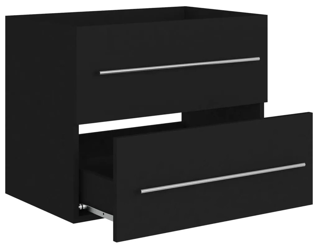 Armário lavatório 60x38,5x48 cm derivados de madeira preto