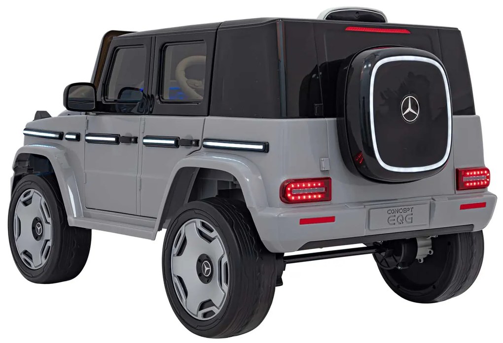 Carro elétrico para Crianças Mercedes Benz EQG 12V 4x4 Todas Espuma EVA, Assento couro ecológico Cinzento