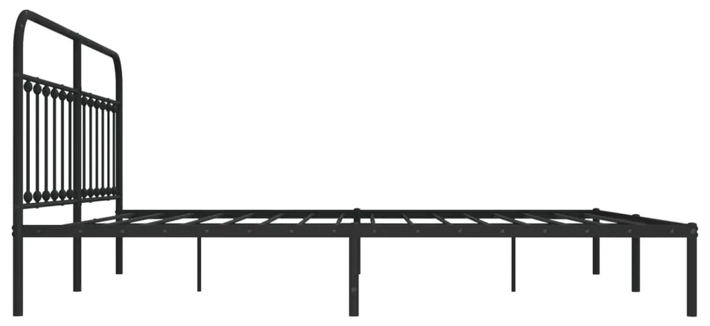 Estrutura de cama com cabeceira 200x200 cm metal preto